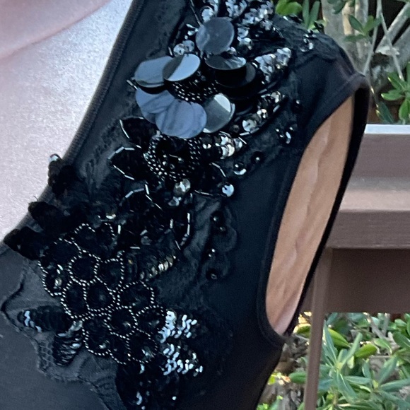 🔵 The Limited black vintage cotton sleeveless top tank sparkle cluster, S - Picture 2 of 8